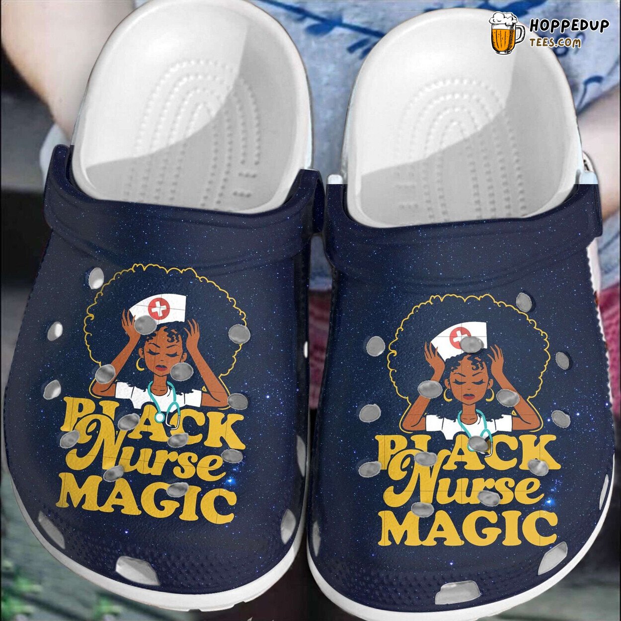 Black Nurse Magic Pride Theme Comfortable Clog Shoes Distinctive