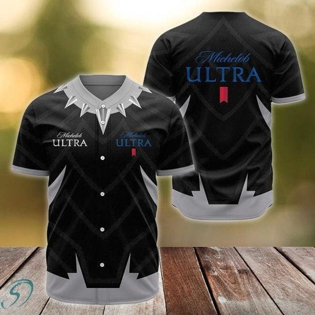 Black Panther Michelob ULTRA Vodka Beer Baseball Jersey HU