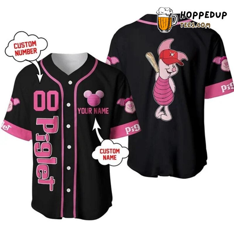 Black Piglet Playing Baseball Personalized Unisex 3D Jersey