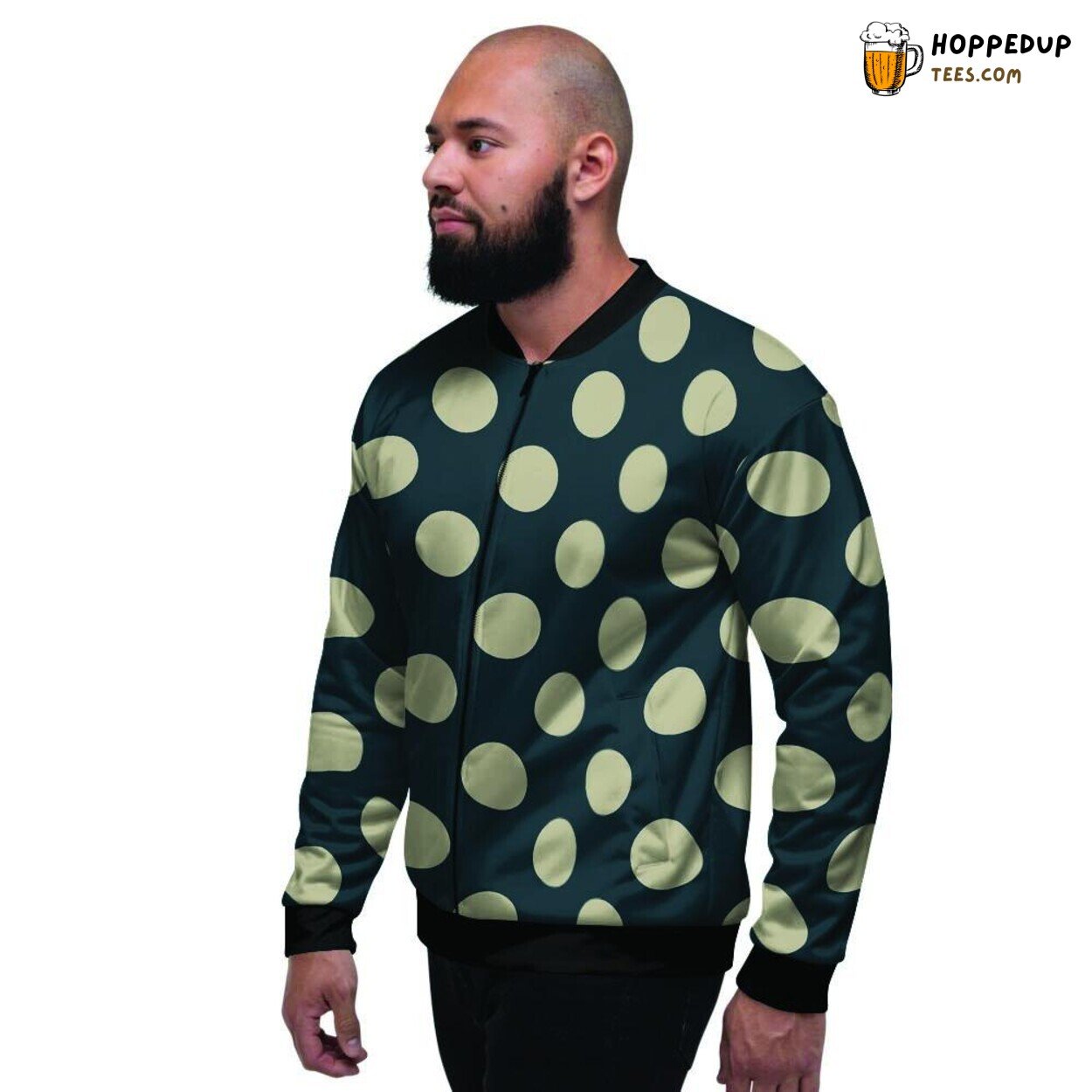 Black Polka Dot Vintage Design Men’s Bomber Jacket Timeless Spotted Fashion Wear