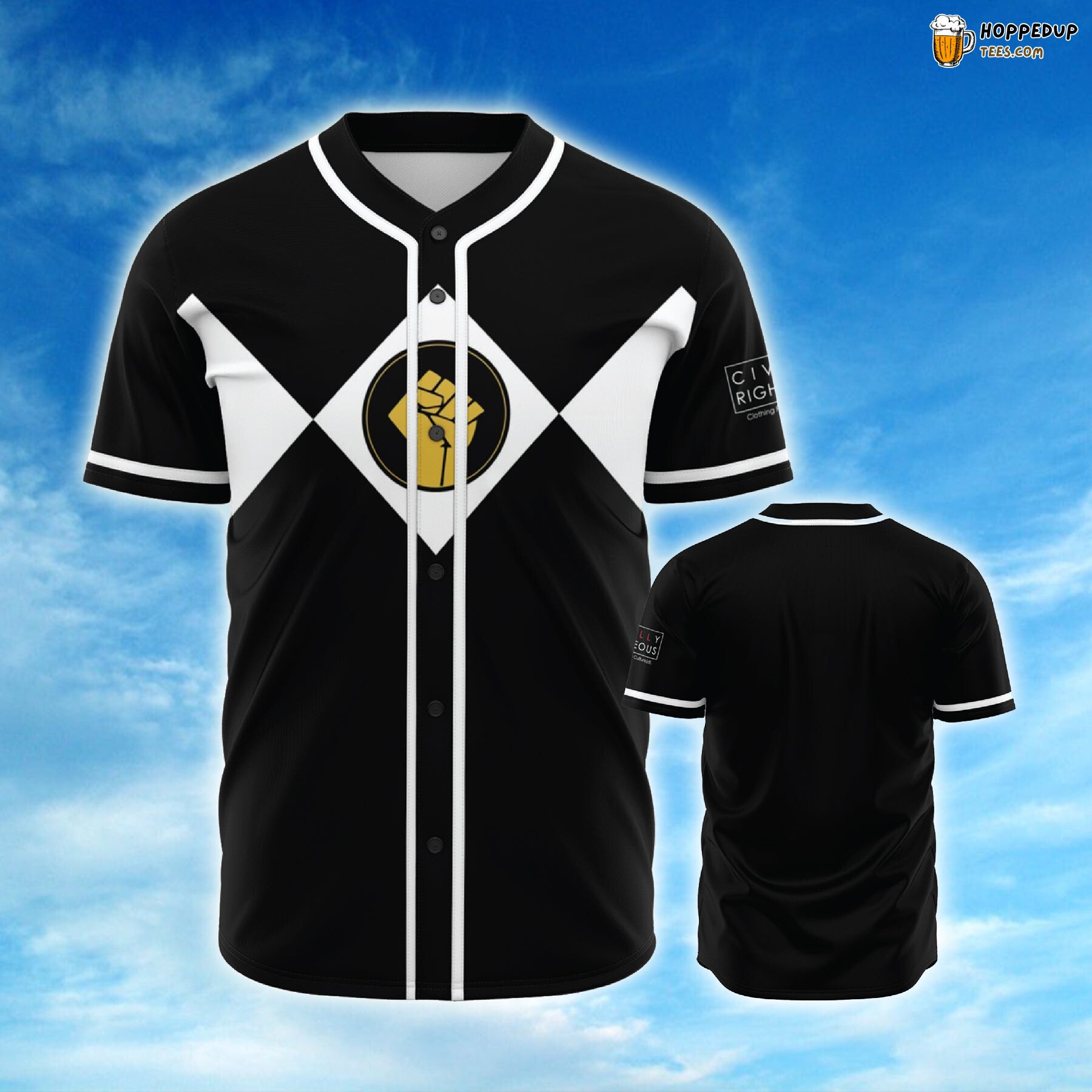 Black Power Fist Emblem 3D Printed Baseball Jersey Shirt Solidarity
