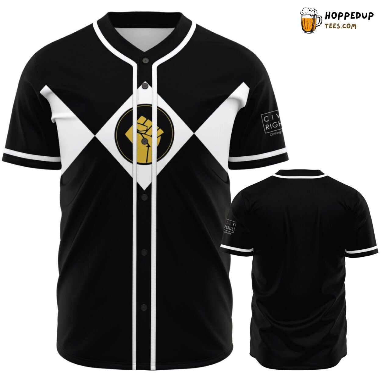 Black Power Fist Emblem 3D Printed Baseball Jersey Shirt Solidarity