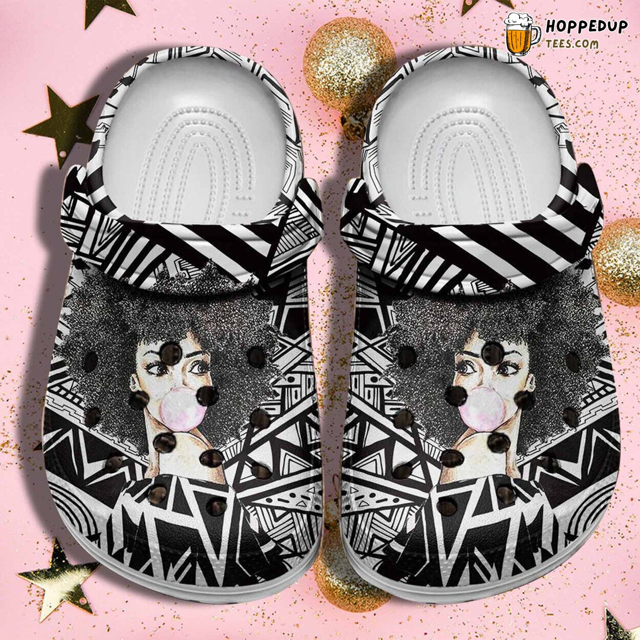 Black Queen Hair Africa Culture Mothers Day Gift Croc Shoes