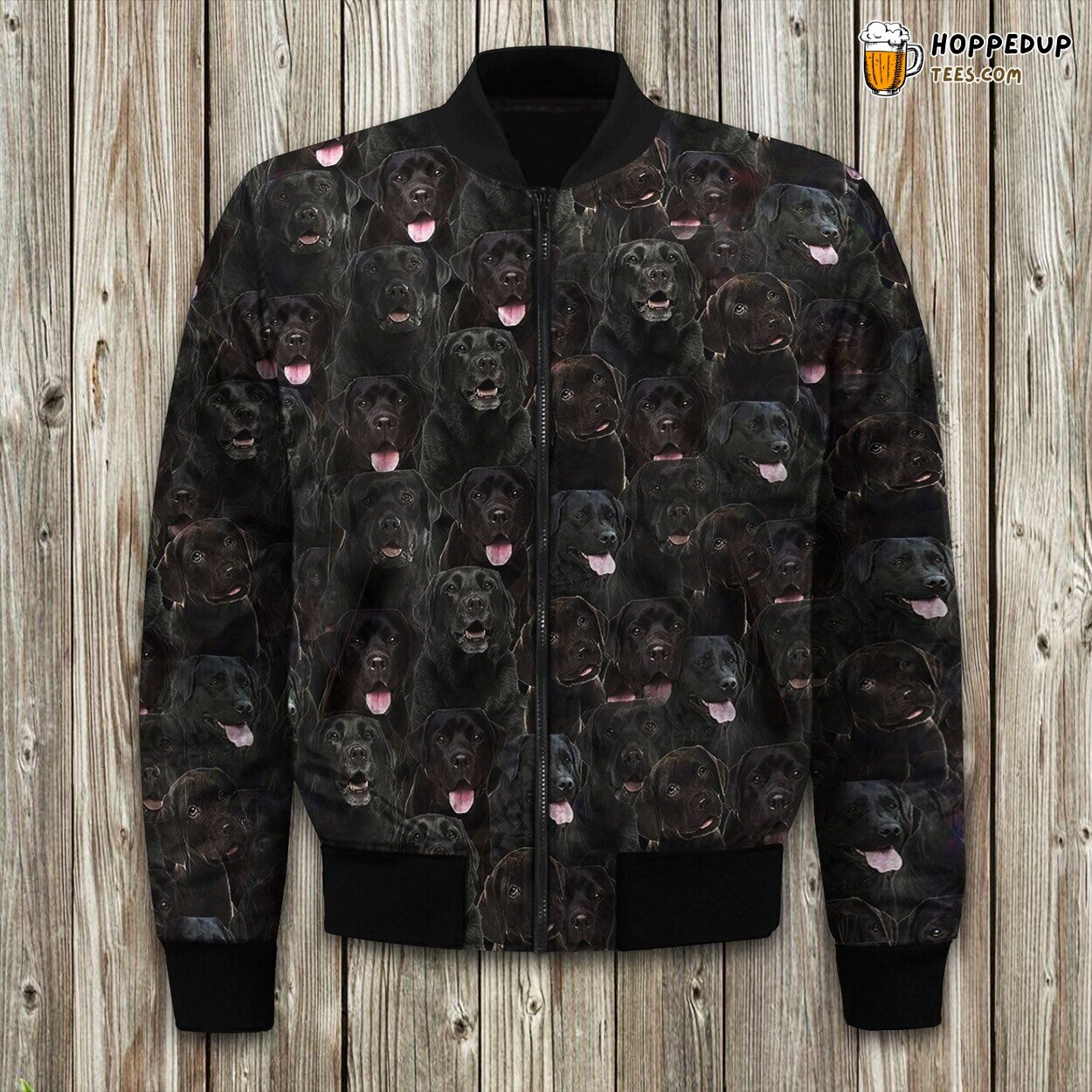Black Retriever Awesome Bomber Jacket