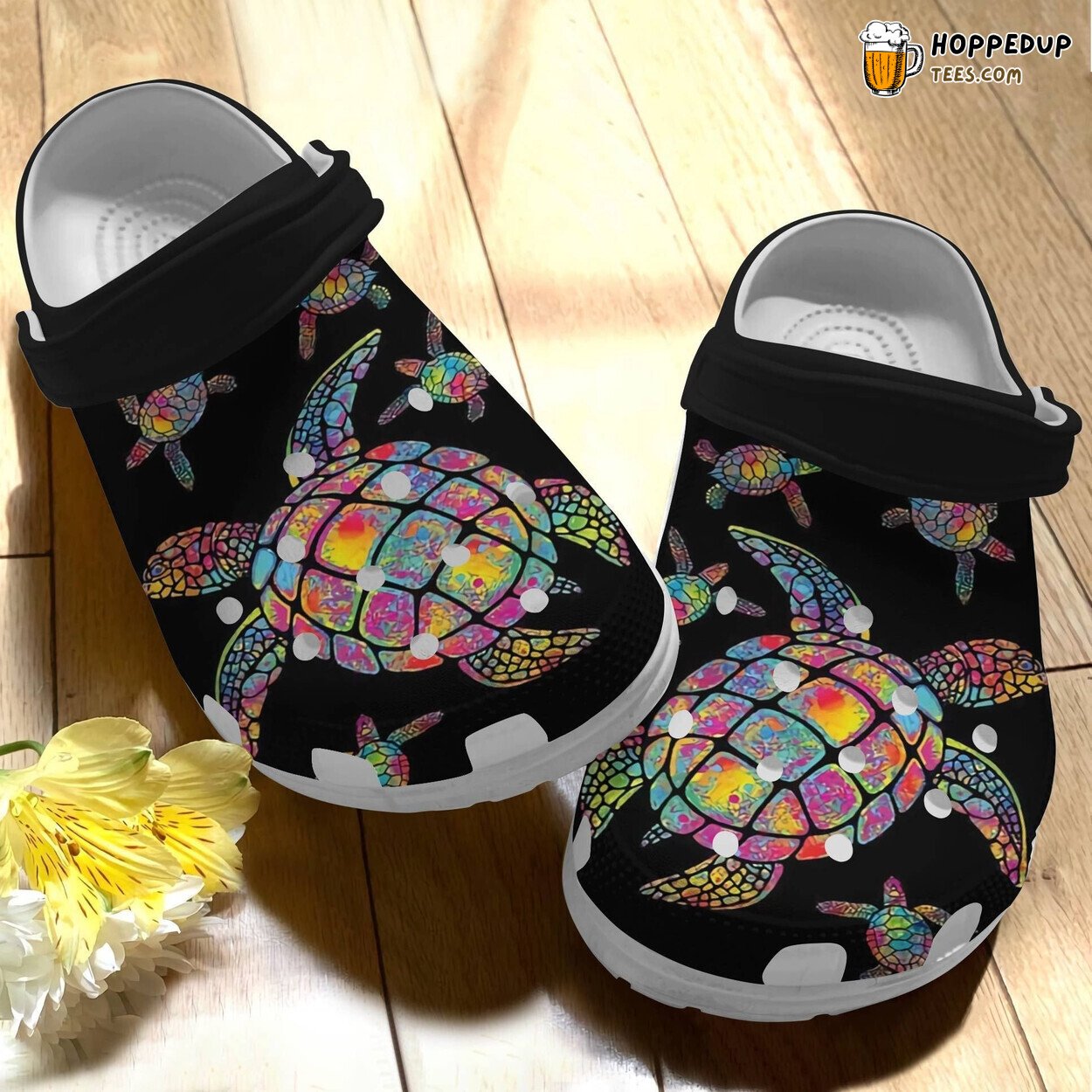 Black Sea Turtle Save Ocean Theme Men Women Clog Shoes