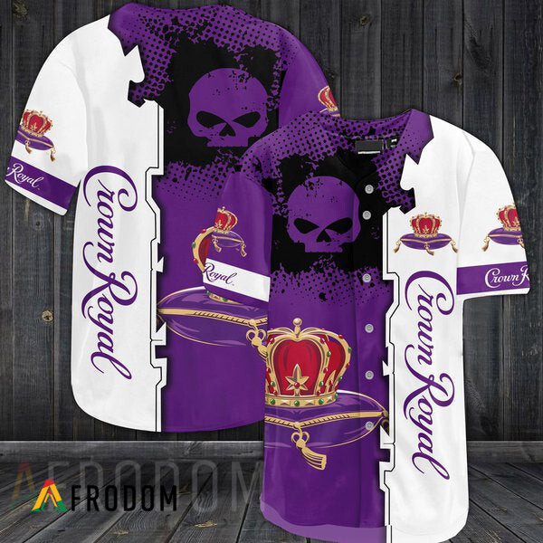 Black Skull Crown Royal Baseball Jersey HU