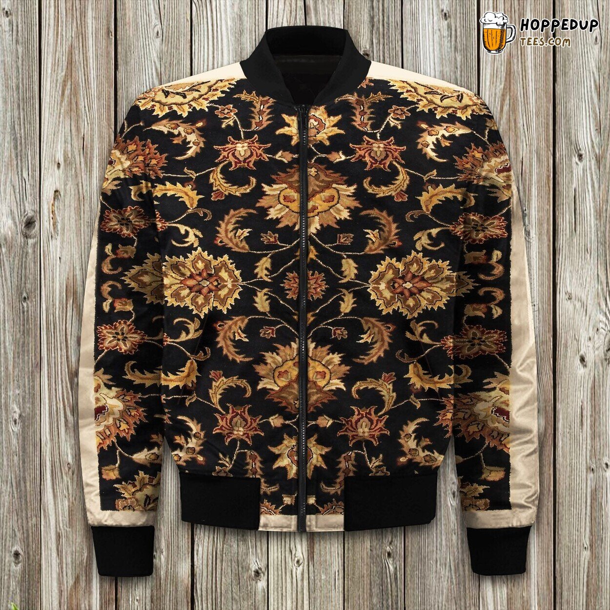 Black Tan Elegant Contrast Winter Bomber Jacket Dual Shade
