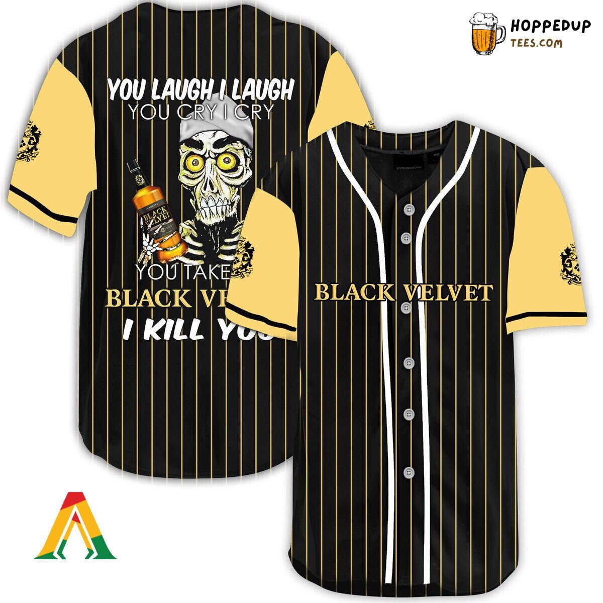 Black Velvet Whisky Defender Baseball Jersey Unique Laugh Cry Edition