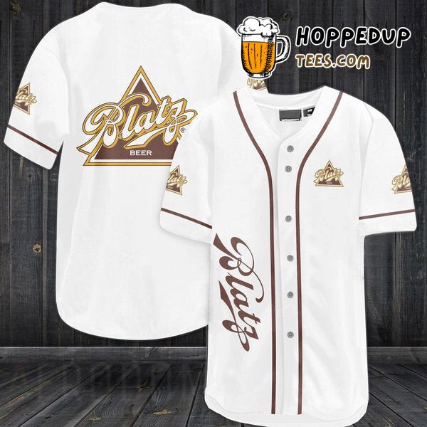 Blatz Beer Inspired White Baseball Jersey Unique Distinctive Design Edition