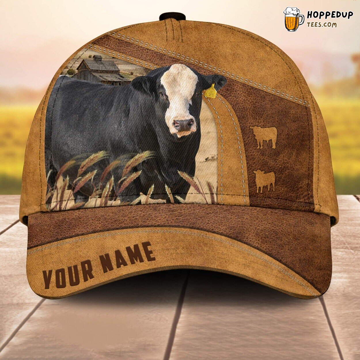 Blaze Faced Simmental Custom 3D Cap Farm Lovers Leather Animal Print