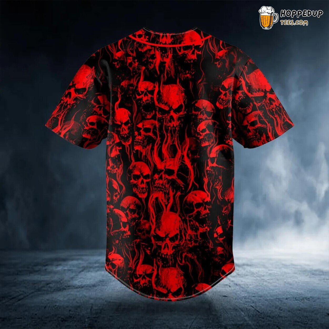 Blood Fire Skull Baseball Jersey Unique Design Wear Viking 3D Tees Graphic