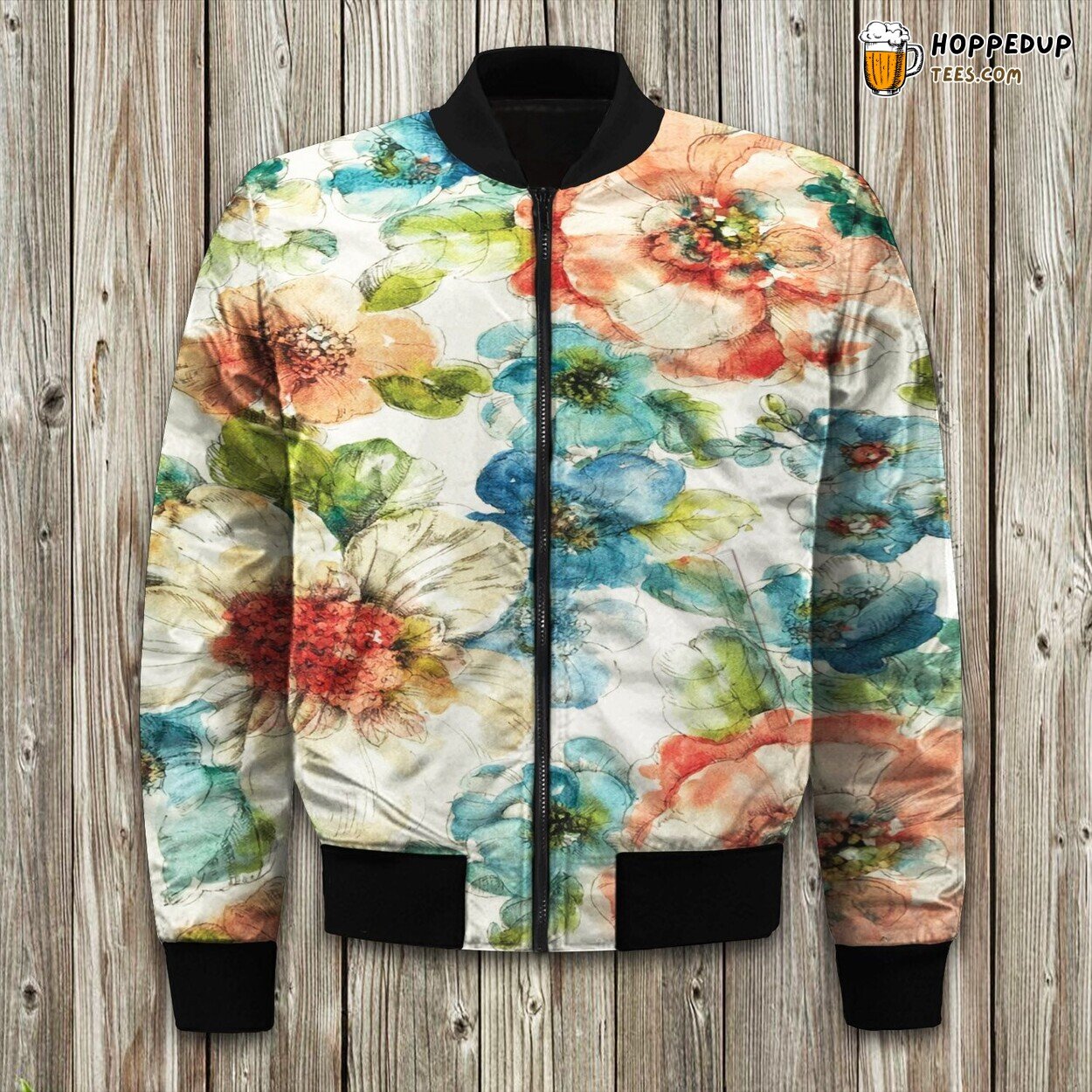 Blooms of a Secret Garden Winter Bomber Jacket Tailored Unique Elegance Design