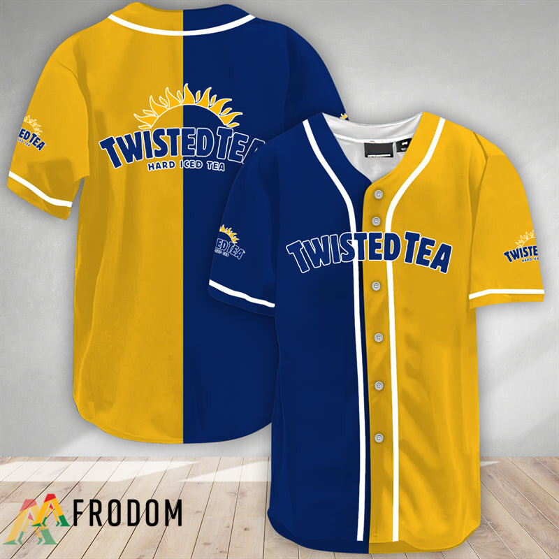 Blue And Yellow Split Twisted Tea Baseball Jersey HU
