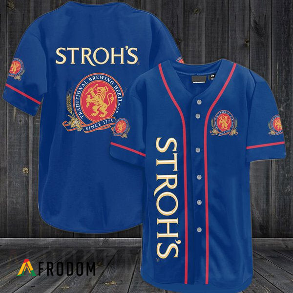 Blue Baseball Jersey Stroh’S Brewery HU