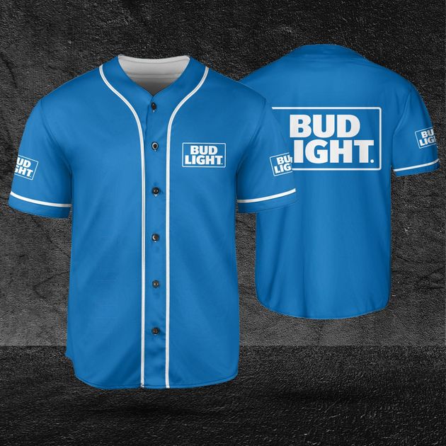 Blue Bud Light Themed Basketball Jersey Beer Shirt HU