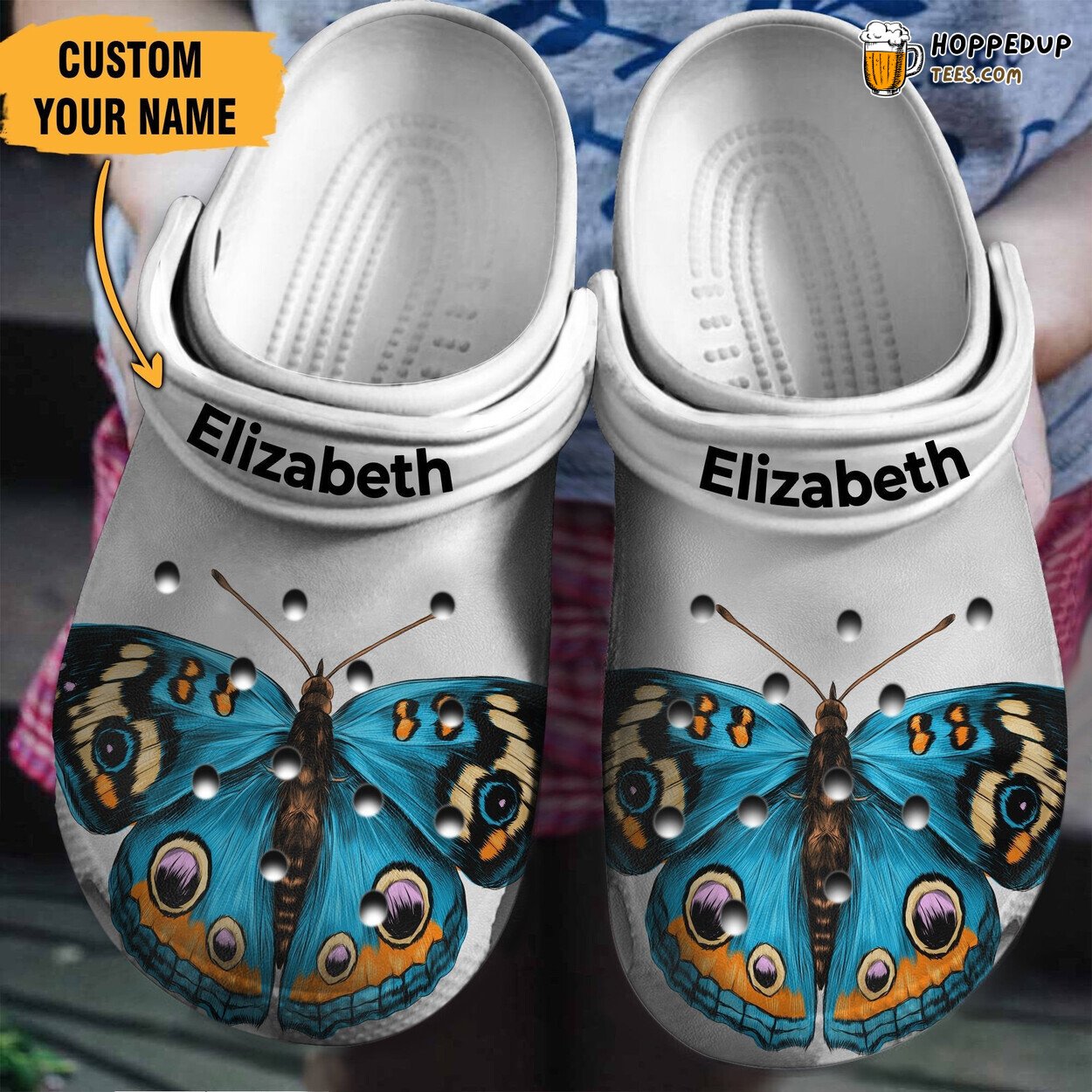 Blue Butterfly Mothers Day Personalized Comfortable Clogs Gift