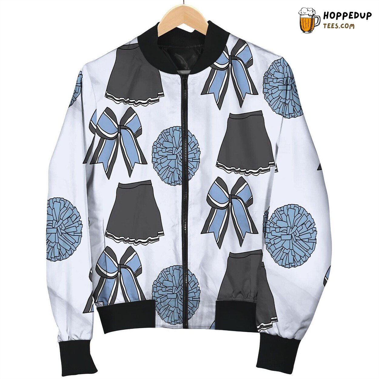 Blue Cheerleading Pattern By Courtney Graben Bomber Jacket
