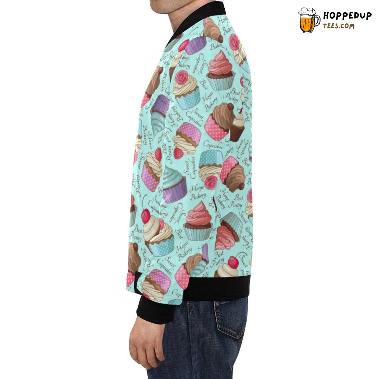 Blue Cupcake Exclusive Pattern Print Men’s Bomber Jacket Fashion Look