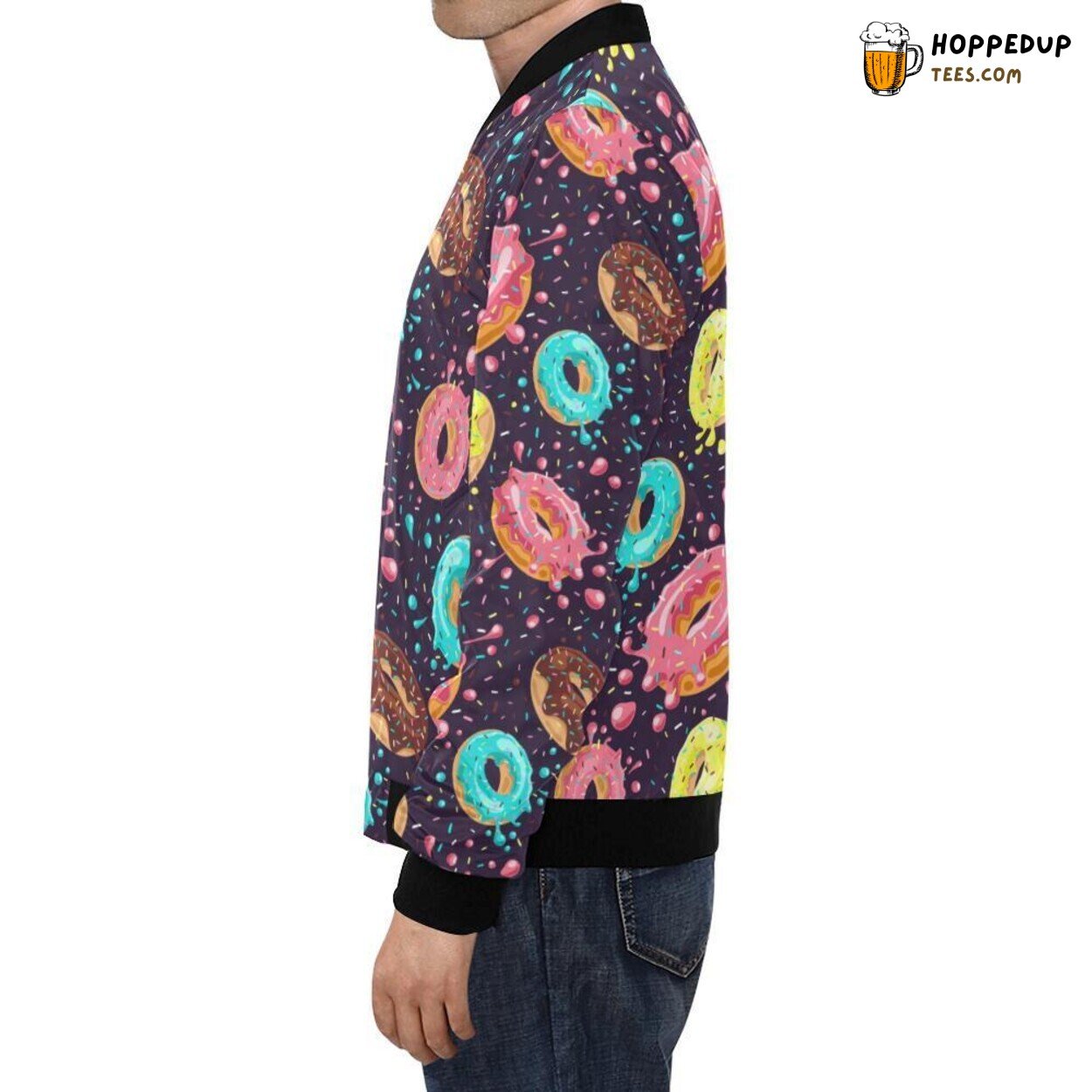 Blue Donut Distinct Pattern Men’s Bomber Jacket Unique Design Exclusive
