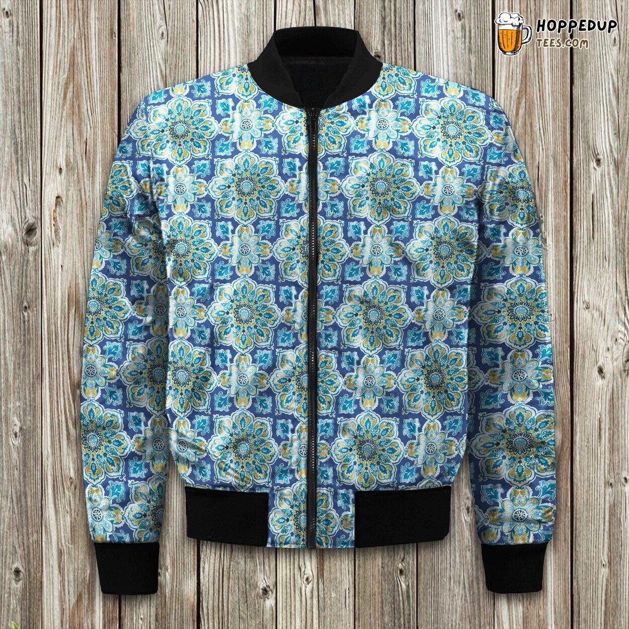 Blue Essence Bohemian Winter Bomber Jacket Tailored Unique Precision Design