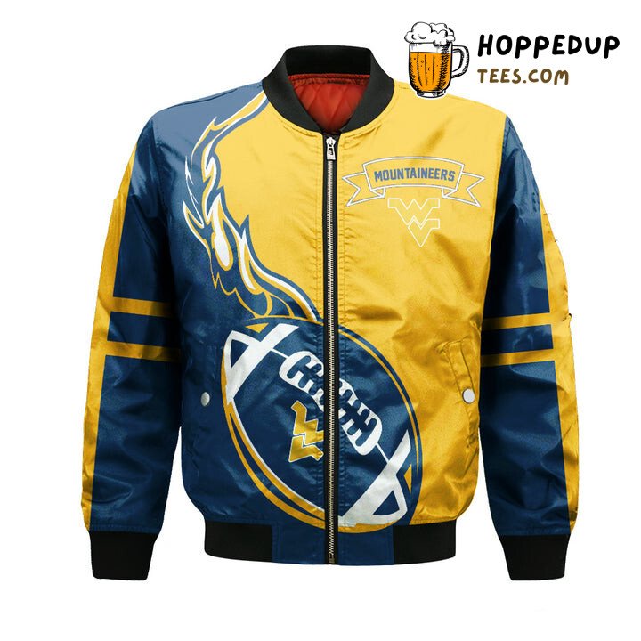 Blue Gold NCAA West Virginia Mountaineers Bomber Jacket Exclusive Style Blue Gold NCAA West Virginia Mountaineers Bomber Jacket Exclusive Style