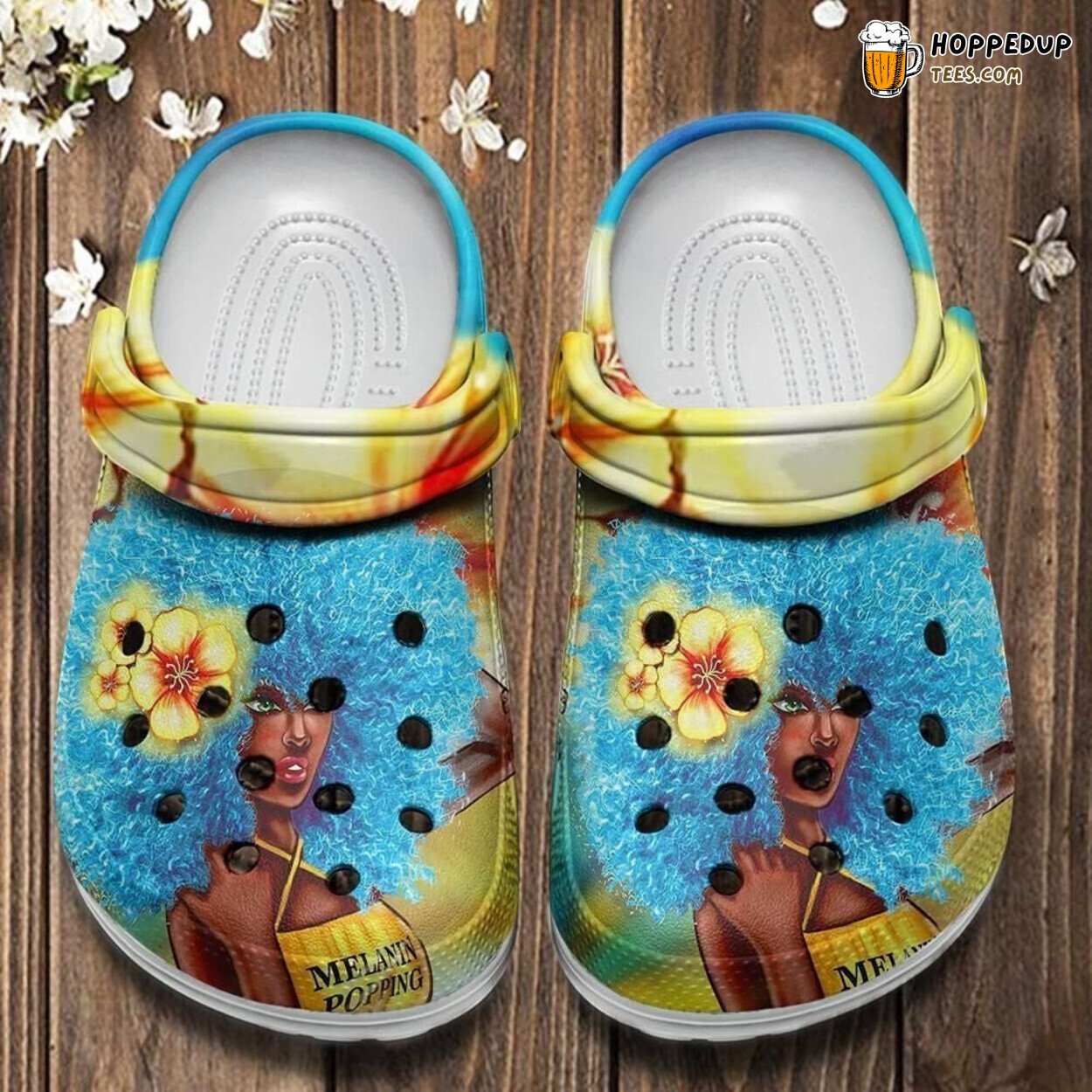 Blue Hair Melanin Poppin Flower Black Queen Beach Birthday Gifts