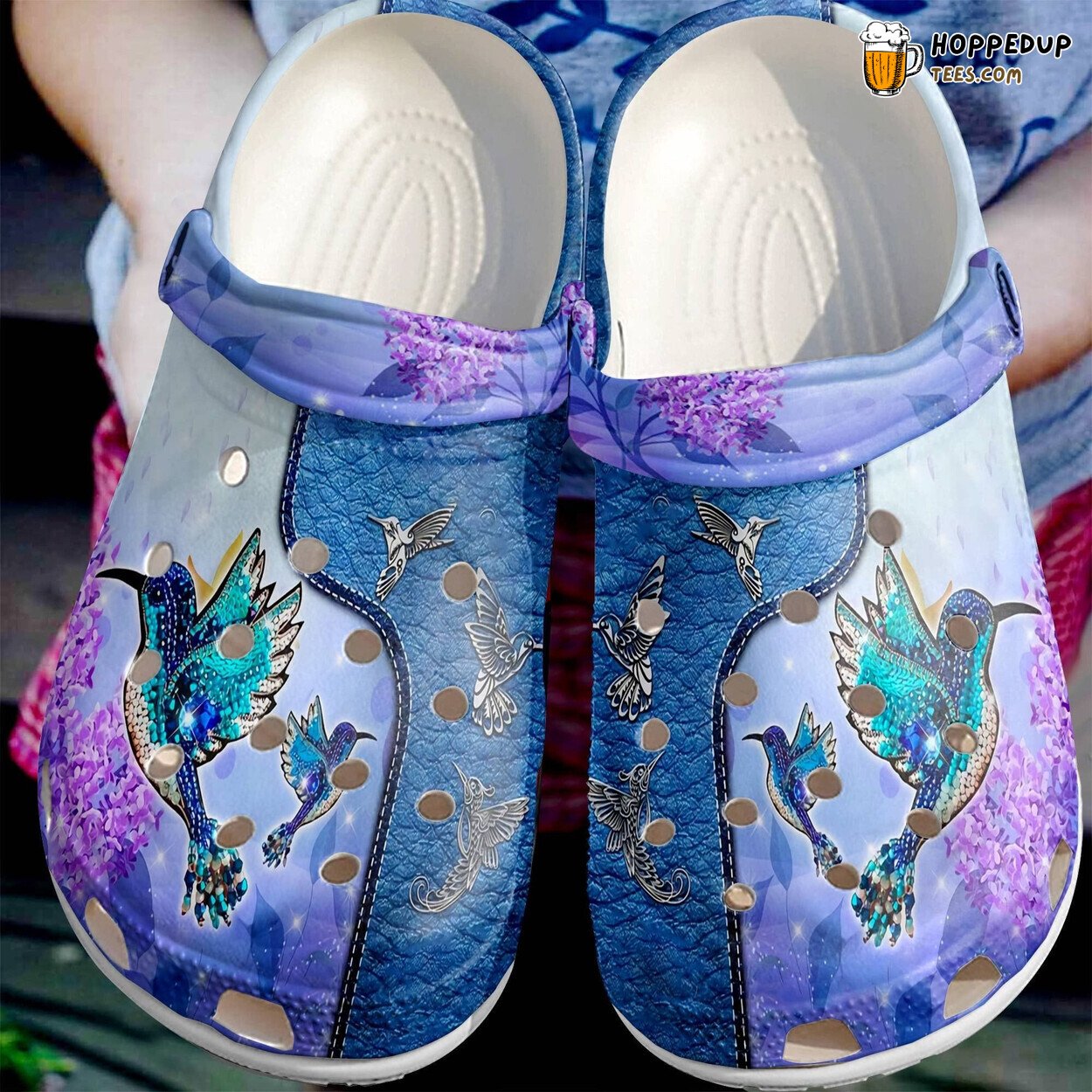 Blue Hummingbird Themed Shoe Beautiful Bird Gift For Mother’s Day Unique