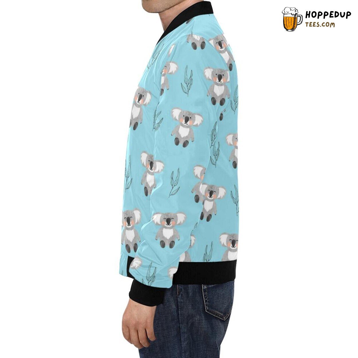 Blue Koala Australian Design Men’s Bomber Jacket Wildlife Inspired Fashion Statement