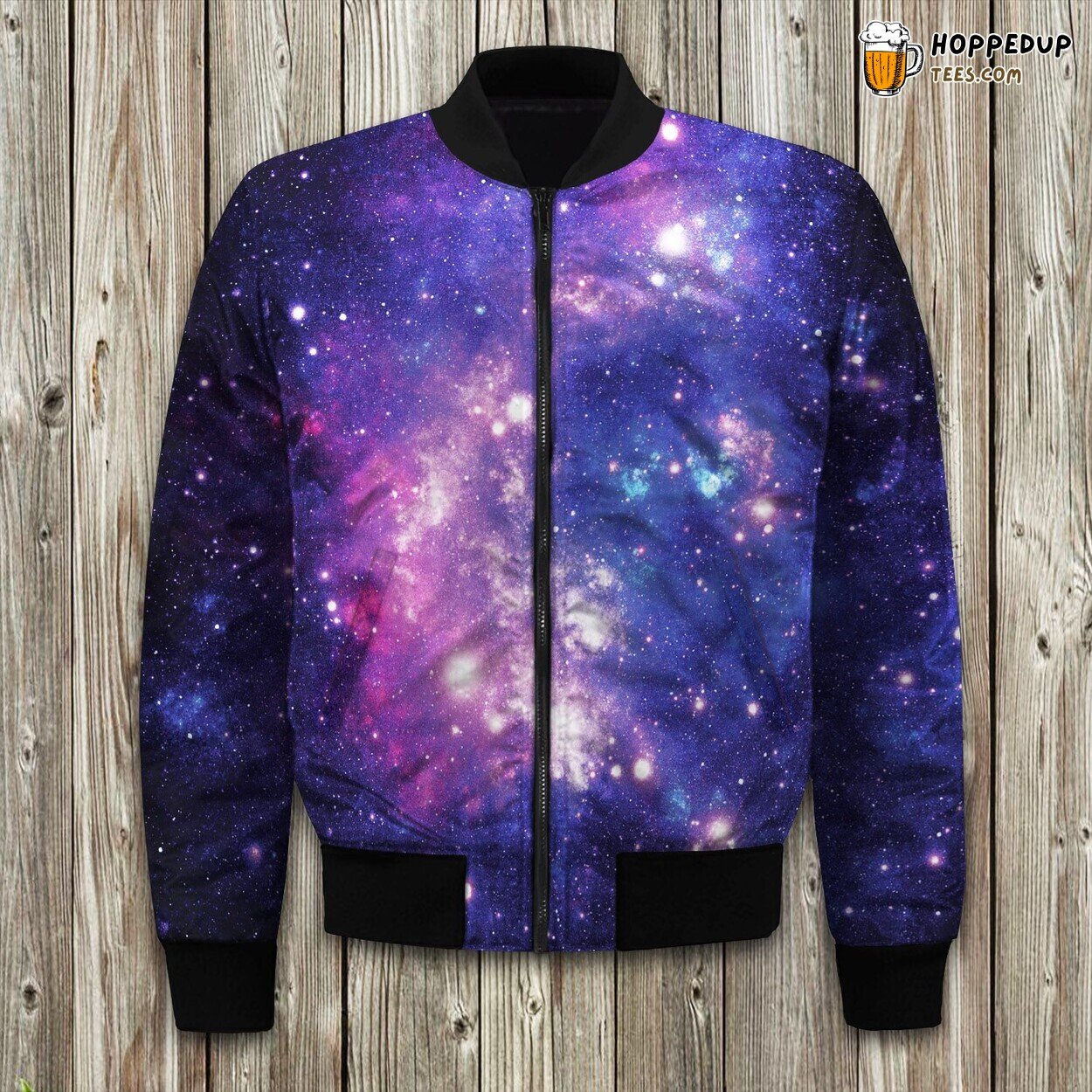 Blue Purple Cosmic Galaxy Space Bomber Jacket
