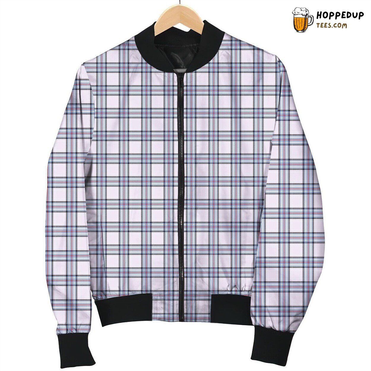 Blue Purple Tattersall Pretty Bomber Jacket