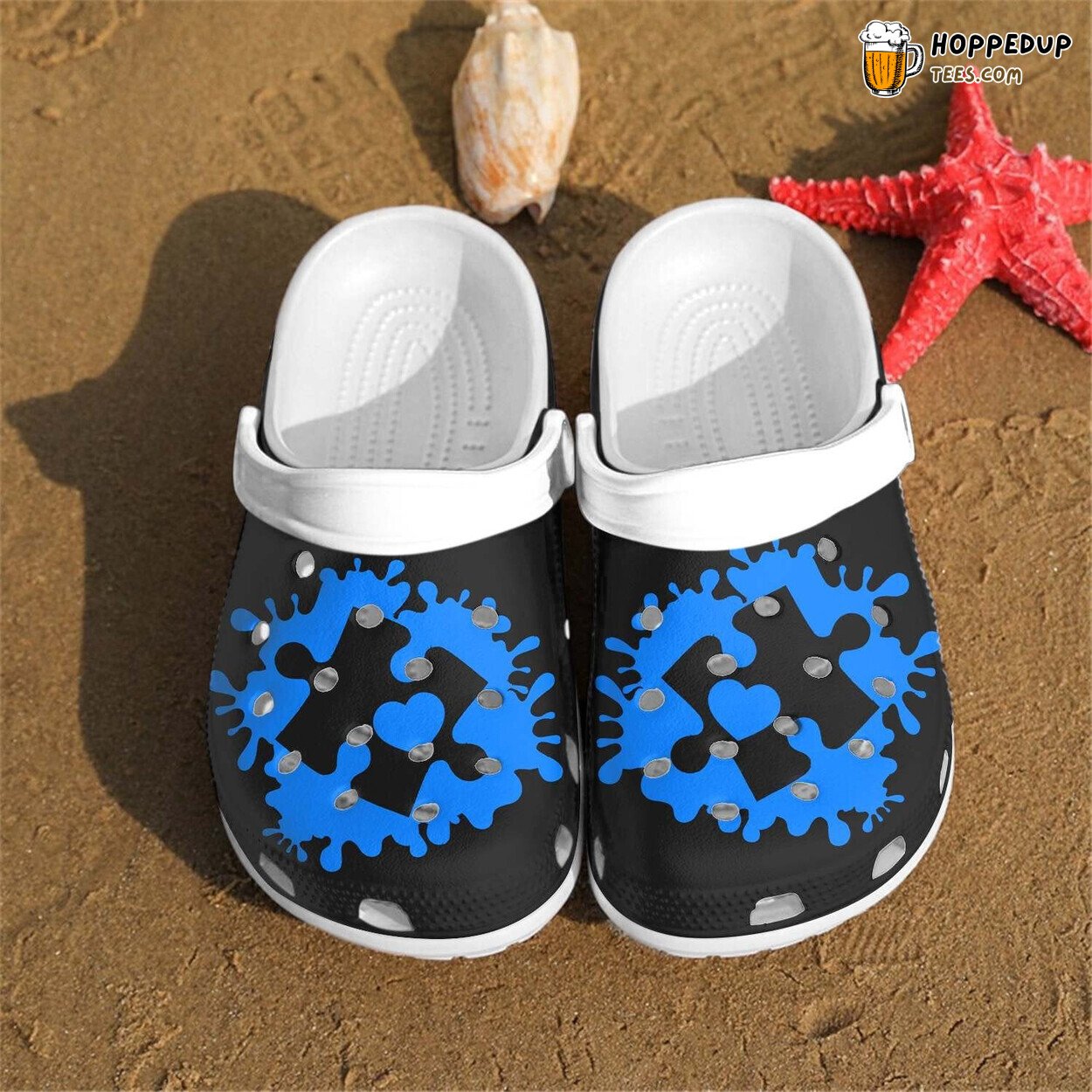 Blue Puzzle Autism Awareness Custom Shoes Clogs Comfortable Gift