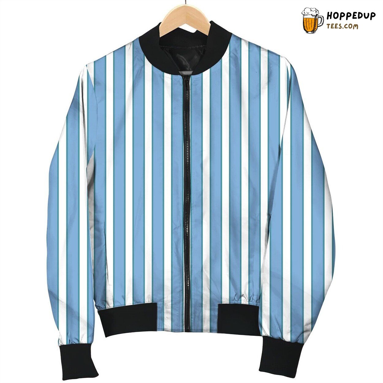 Blue Regency Stripes Bomber Jacket