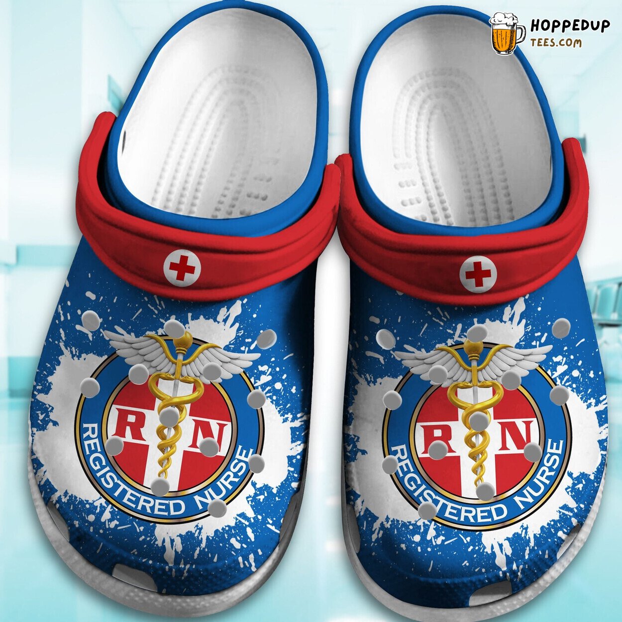 Blue Registered Nurse Shoes Outdoor Birthday Gift Unique Healthcare Footwear