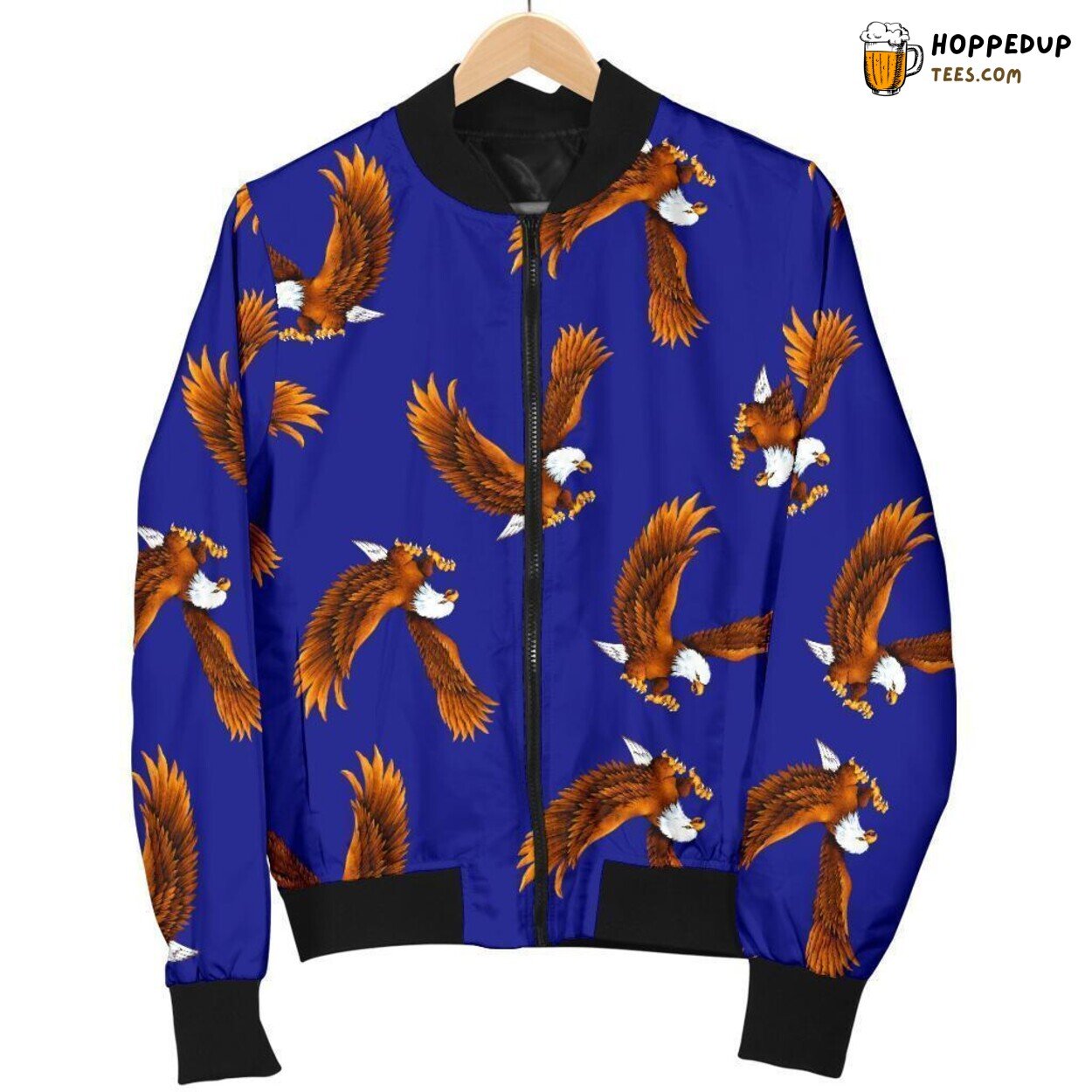Blue Skies Majestic Eagle Men’s Bomber Jacket Unique Essence Pattern Design