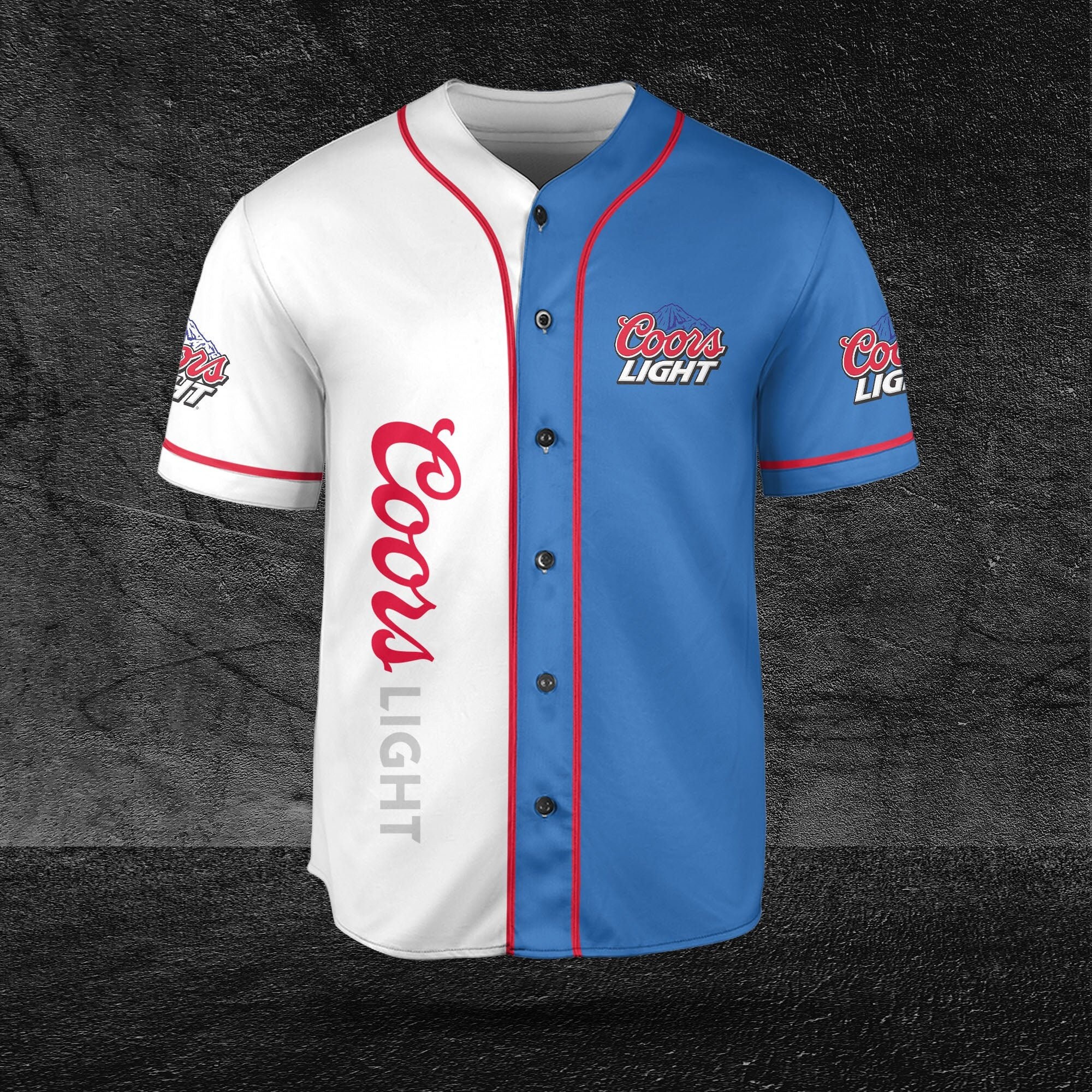 Blue Themed Beer Lovers Baseball Jersey HU