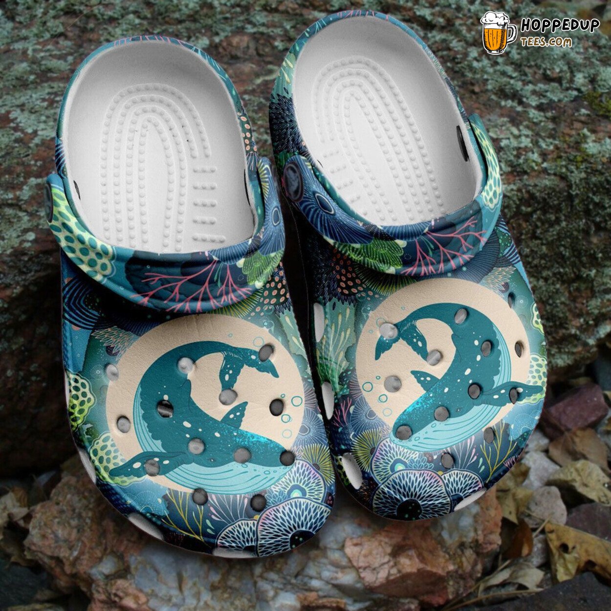 Blue Whale Graphic Theme Gift Rubber Clogs Comfortable Unique Ocean Inspired