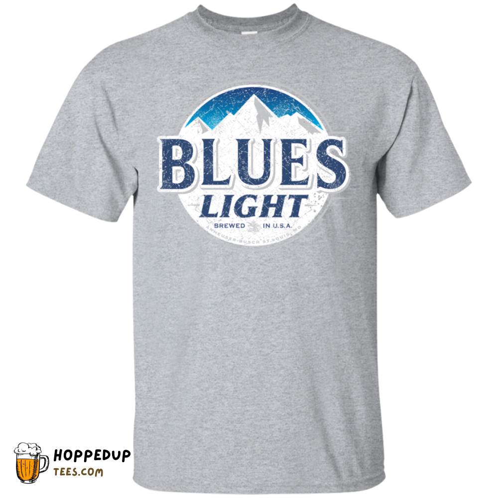 Blues Busch Light Colorful Worn Label Pattern T-Shirt HU