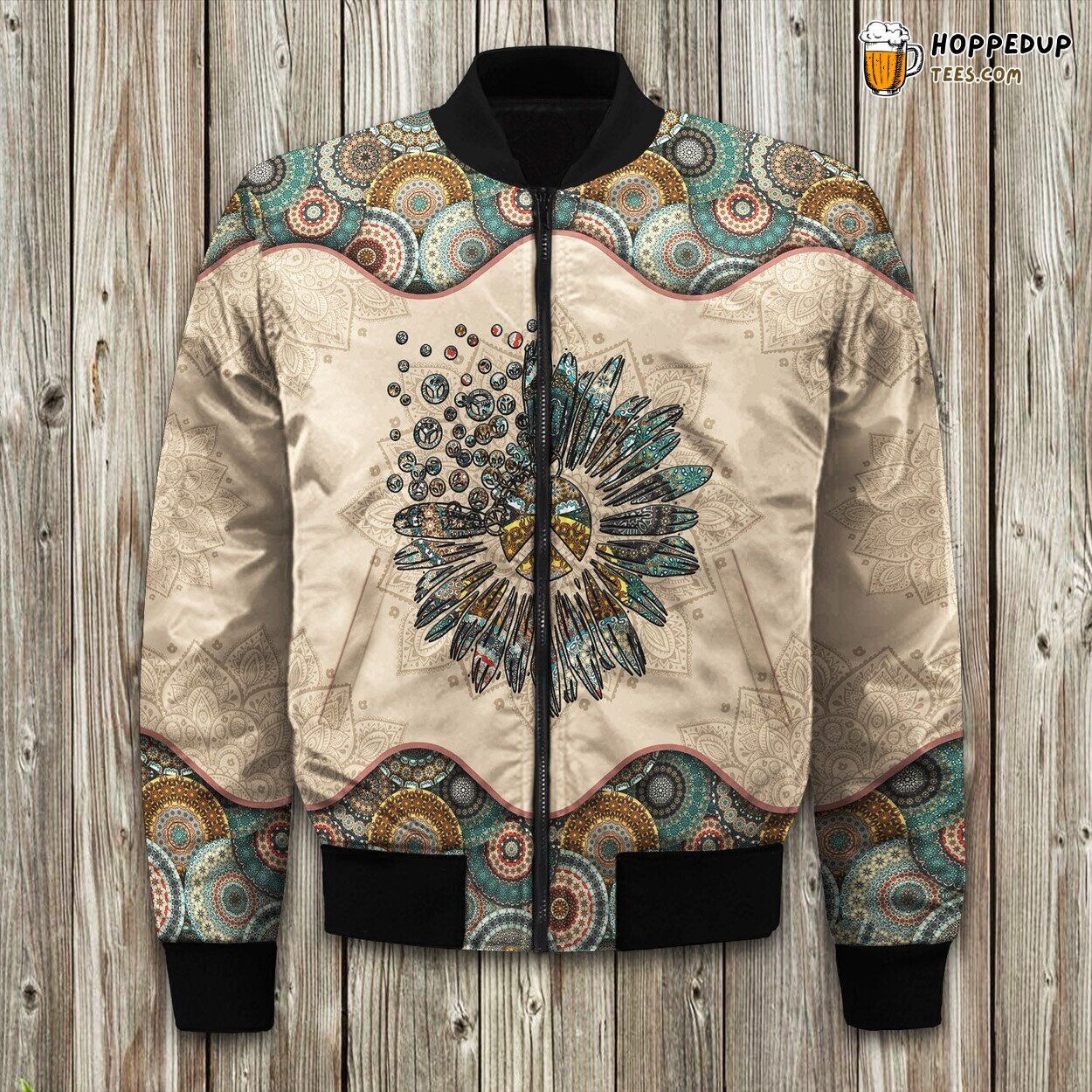 Bohemian Hippie Essence Bomber Jacket Winter Peaceful Vibe and Style