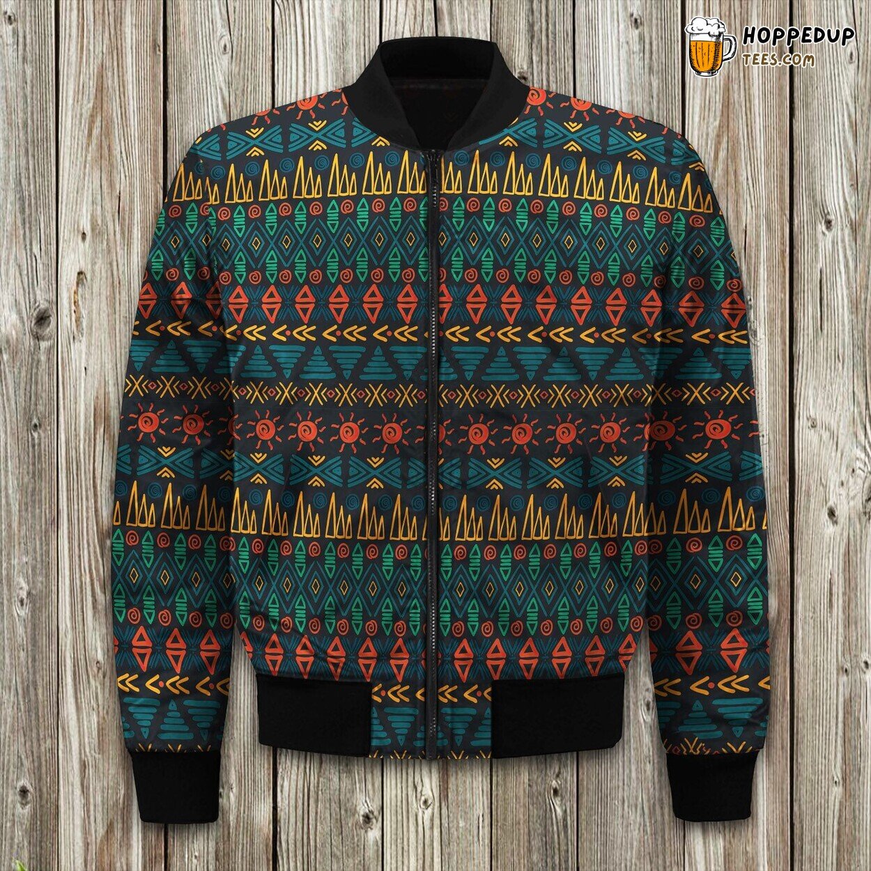 Bohemian Pattern Bomber Jacket