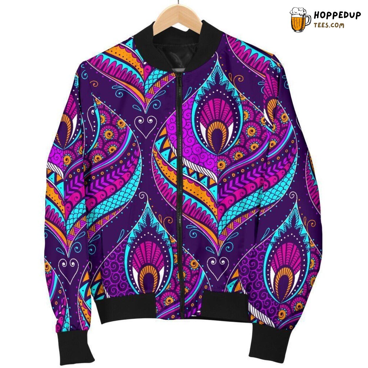 Bohemian Purple Rhapsody Men’s Bomber Jacket Unique Pattern Design Essence