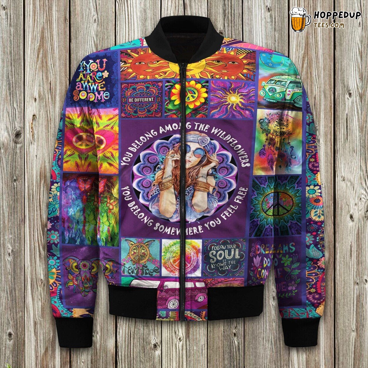 Boho Bliss Hippie Design Winter Bomber Jacket Elite Series Craft Premium