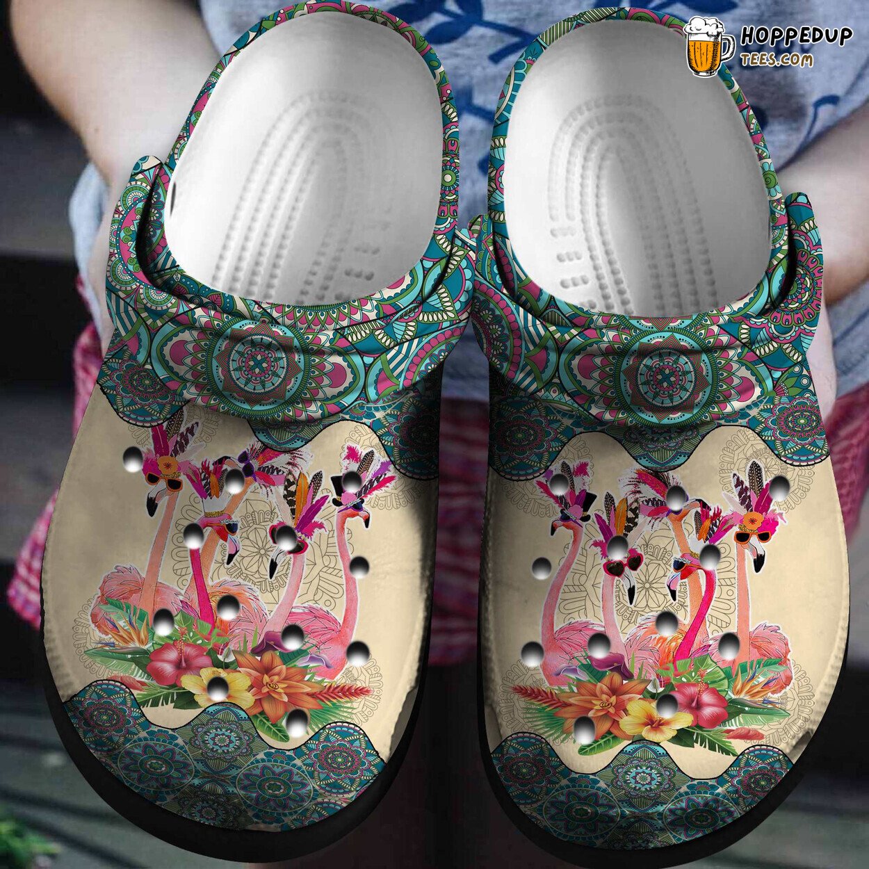 Boho Flamingo Vintage Outdoor Shoes Women Girls Gift Unique Style