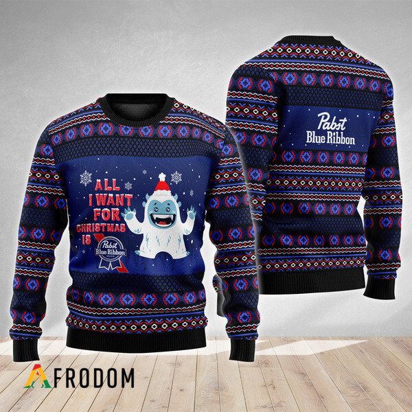 Boho Stripes Pabst Blue Ribbon Christmas Ugly Sweater HU