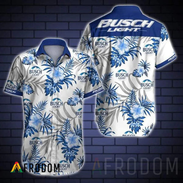 Boho Tropical Flowers Busch Light Button Shirt HU