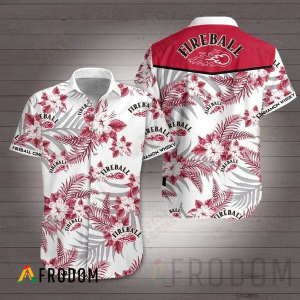 Boho Tropical Flowers Fireball Hawaii Button Shirt HU