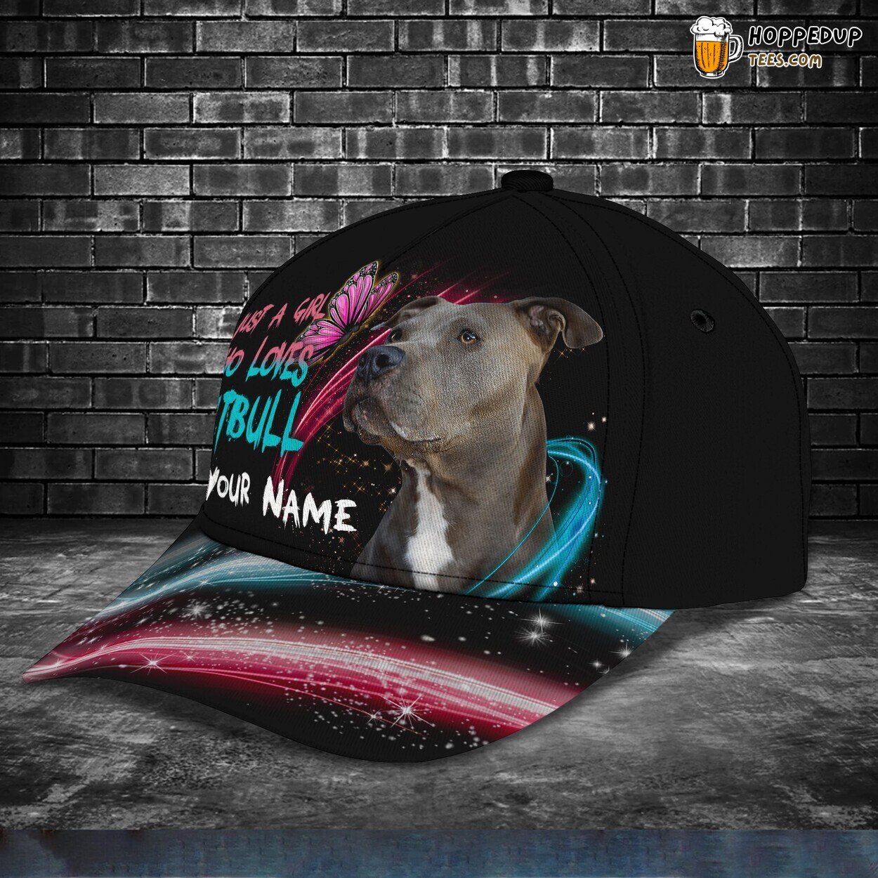 Bold Canine Charm Personalized 3D Cap Celebrating Pitbull Superhero Feats