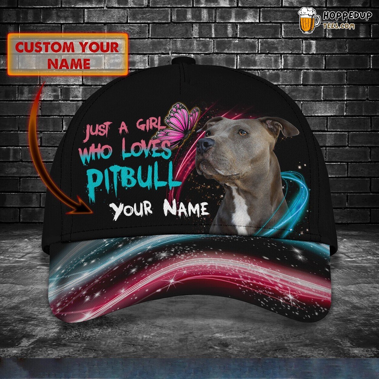 Bold Canine Charm Personalized 3D Cap Celebrating Pitbull Superhero Feats