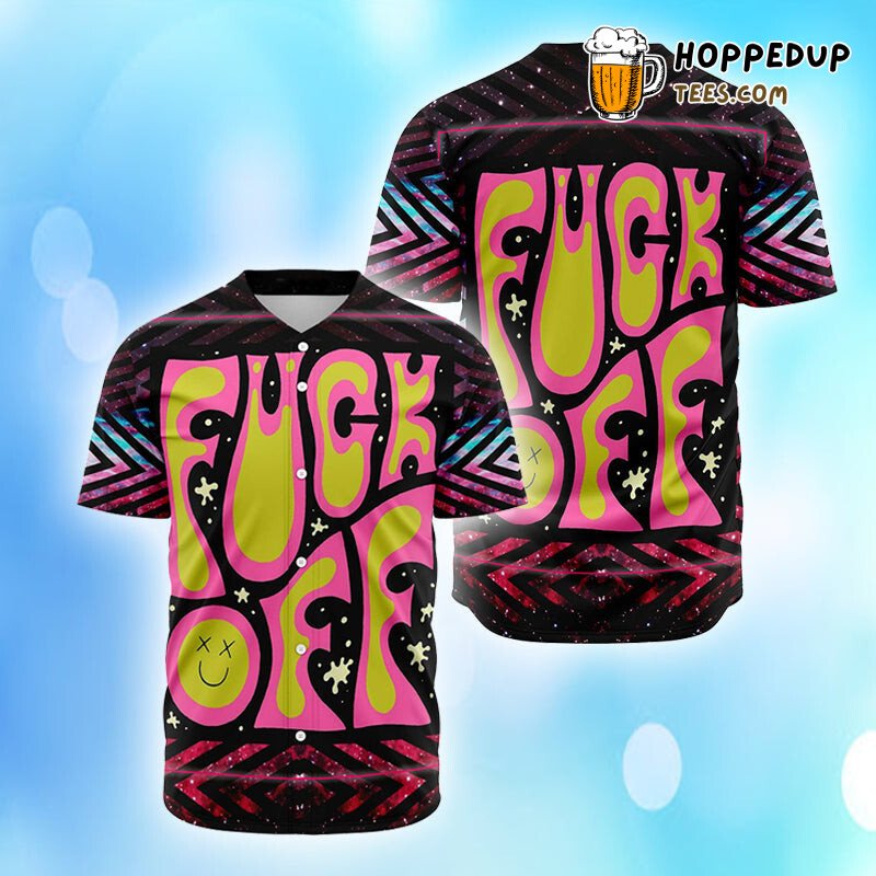 Bold F Off Trippy Acid 3D Printed Baseball Jersey Shirt Statement
