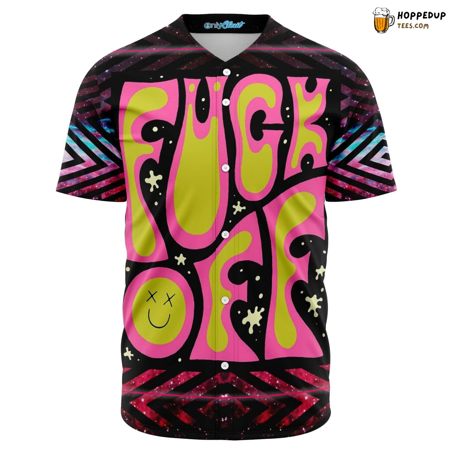 Bold F Off Trippy Acid 3D Printed Baseball Jersey Shirt Statement