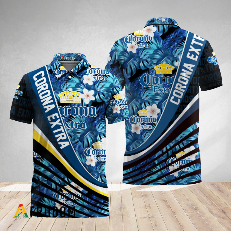 Bold Monstera Floral Aloha Corona Extra Polo Shirt HU